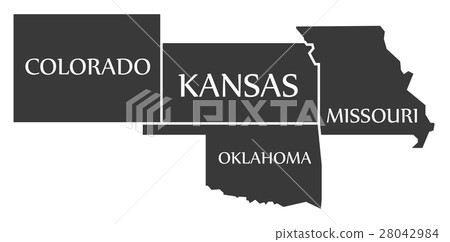 Colorado - Kansas - Oklahoma - Missouri Map 28042984