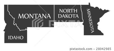 Idaho - Montana - North Dakota - Minnesota Map 28042985