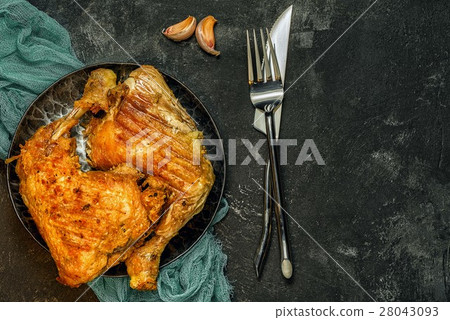 two crispy fried chicken legs 28043093