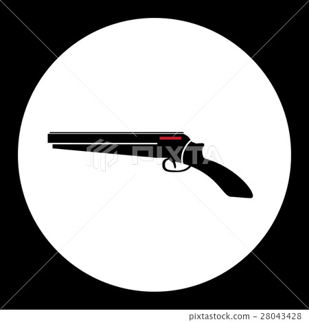 red and black simple hand gun lupara icon eps10 28043428