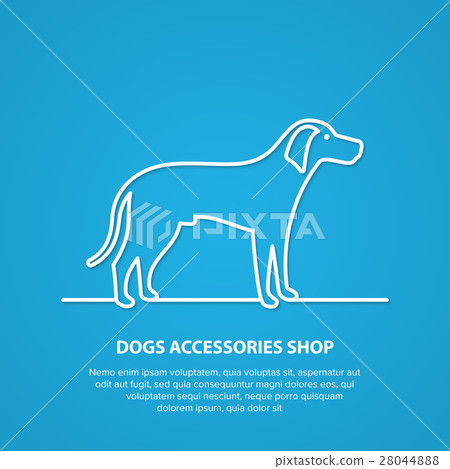 Vector outline dog silhouette on white background. Vector outline dog silhouette on white background. 28044888