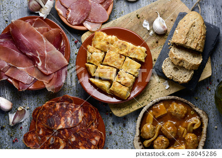 assortment of spanish cold meats and tapas 28045286