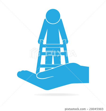 Elderly man and walker icon - Stock Illustration [28045983] - PIXTA