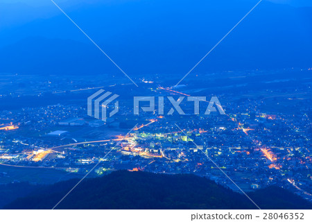 Nagano Omachi From Nagano Mountain Night view of Omachi and Northern Alps Nagano Omachi From Nagano Mountain Night view of Omachi and Northern Alps 28046352