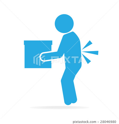 Man carrying box and injured of the back pain Man carrying box and injured of the back pain 28046980
