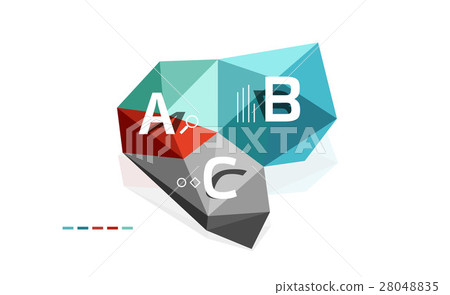 Abstract low poly infographics template 28048835