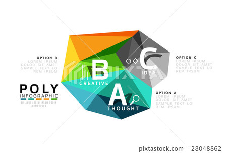Abstract low poly infographics template 28048862