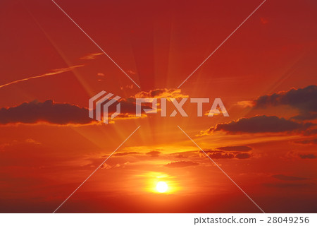 Bright red sunrise Bright red sunrise 28049256