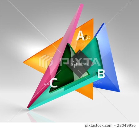 Vector 3d triangle abstract background 28049956