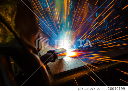 Industrial steel welder in factory technical, 28050199
