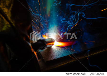 Industrial steel welder in factory technical, 28050201