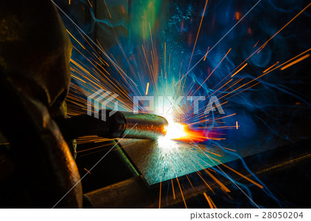 Industrial steel welder in factory technical, 28050204