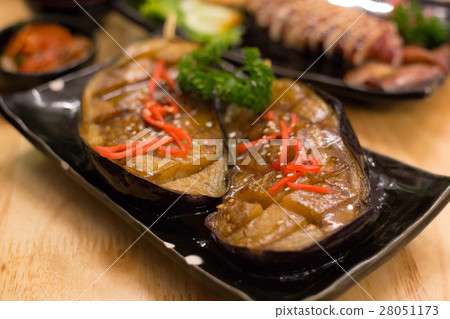 grilled eggplant with japanese miso sauce grilled eggplant with japanese miso sauce 28051173
