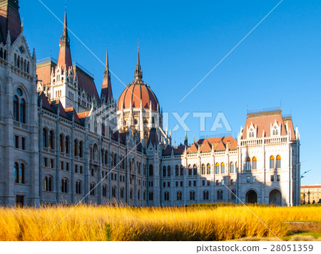 Historical building of Hungarian Parliament view Historical building of Hungarian Parliament view 28051359