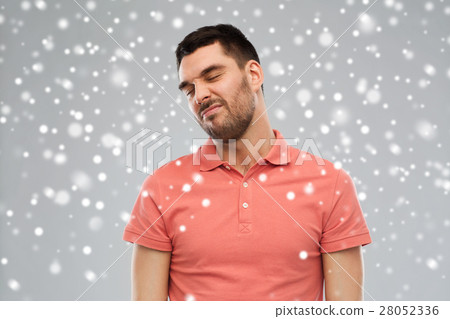 man wrying over snow background man wrying over snow background 28052336
