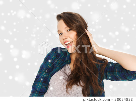 happy smiling pretty teenage girl happy smiling pretty teenage girl 28054858