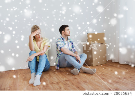unhappy couple having argument at home unhappy couple having argument at home 28055684