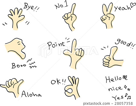 Freehand hand icon set 28057358