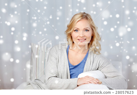 happy middle aged woman at home happy middle aged woman at home 28057623