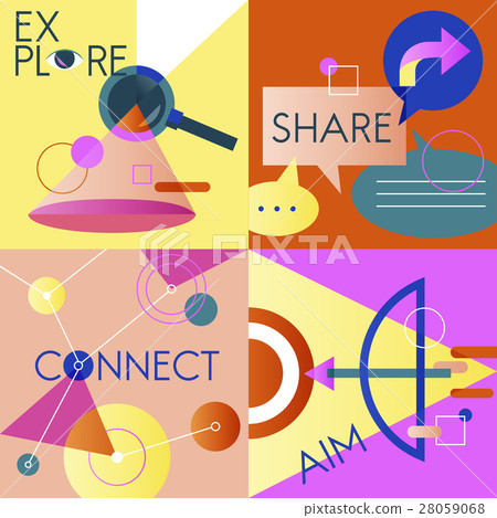 Icon Business Vector Set Colorful 28059068