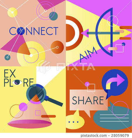 Icon Business Vector Set Colorful 28059079