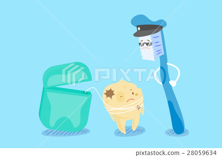 cartoon tooth decay 28059634