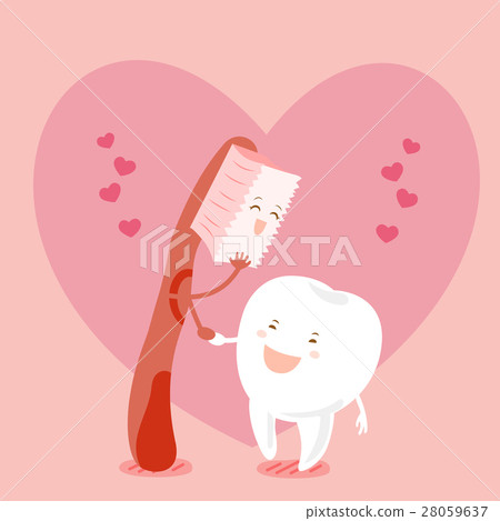 cute cartoon tooth and brush 28059637