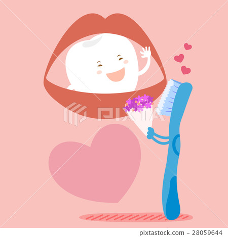 cartoon tooth marry witih brush 28059644