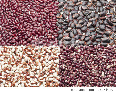 A checkerboard pattern of four kinds of beans 28061029