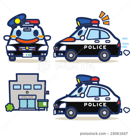 Working police car - Stock Illustration [28061687] - PIXTA