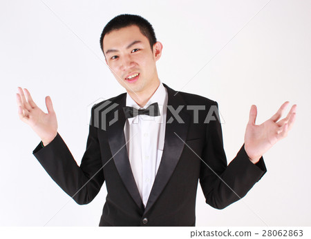 Portrait of young asian man wearing tuxedo 28062863