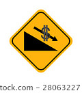 Traffic sign down with dollar sign and arrow. 28063227