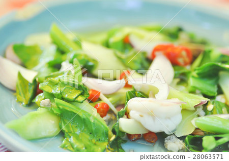 spicy salad or spicy kale with shrimp salad spicy salad or spicy kale with shrimp salad 28063571