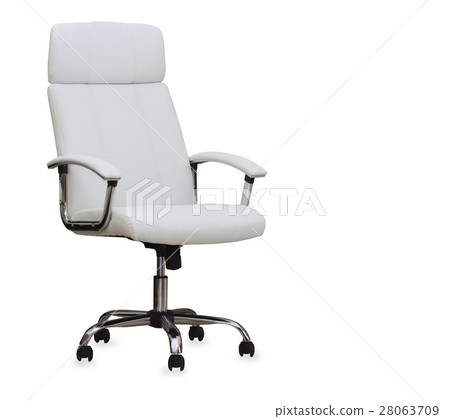 Modern office chair from white leather. Isolated Modern office chair from white leather. Isolated 28063709