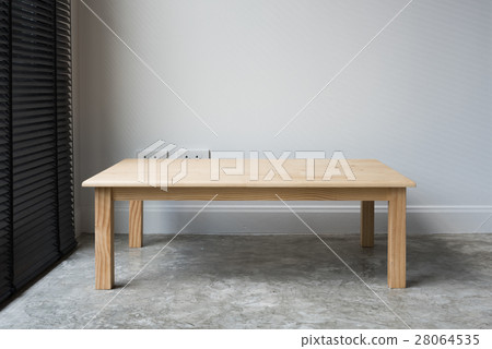 Wood table in modern room,work space Wood table in modern room,work space 28064535