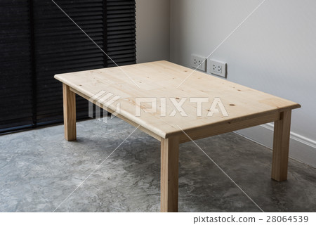 Wood table in modern room,work space Wood table in modern room,work space 28064539