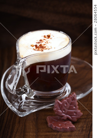 Cappuccino Coffee on a wooden table  28064554