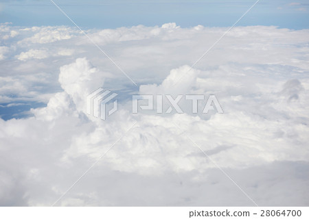 Blue sky and white cloud view from airplane Blue sky and white cloud view from airplane 28064700