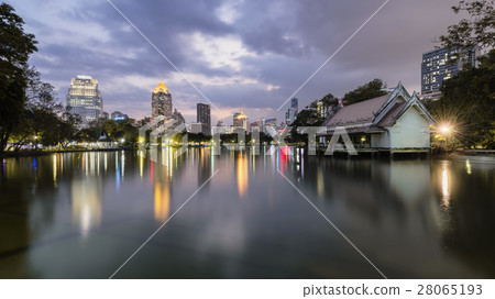 Bangkok skyline from Lumpini Park 28065193