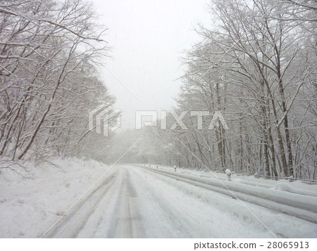 Snow-covered road Snow-covered road 28065913