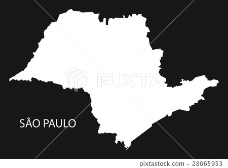 Sao Paulo Brazil Map black inverted Sao Paulo Brazil Map black inverted 28065953