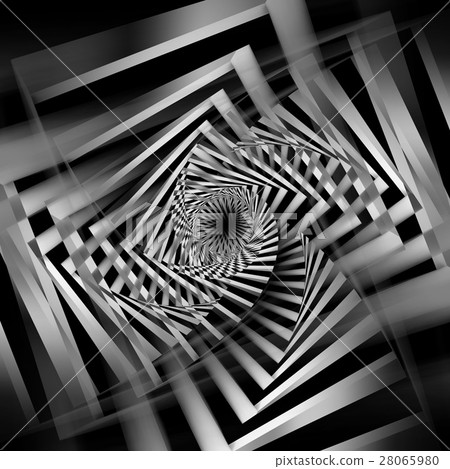 Abstract black and white square spirals Abstract black and white square spirals 28065980