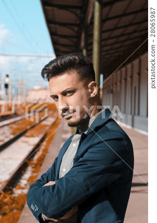 waiting at the train station waiting at the train station 28065987