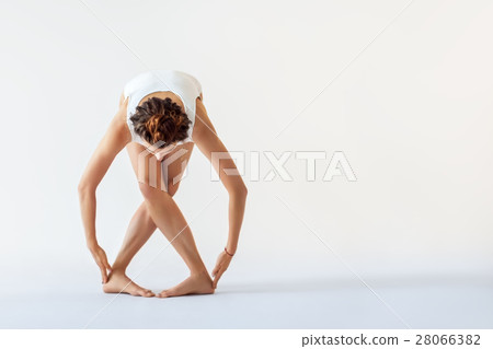 Young beautiful dancer posing on a studio background 28066382