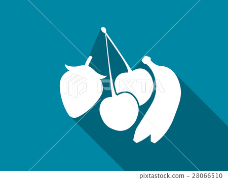 Fruit flat icon with long shadow. Vector - Stock Illustration [28066510 ...