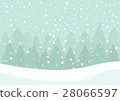 Winter scene, Falling snow and pine forest 28066597