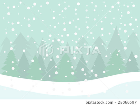 Winter scene, Falling snow and pine forest Winter scene, Falling snow and pine forest 28066597