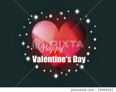 Happy Valentine's Day. Heart with rays of light. 28066681