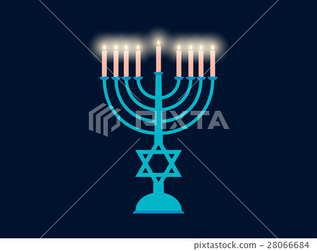 Happy hanukkah. Hanukkah candles flat design 28066684