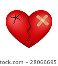 Mending broken heart, broken heart with plaster 28066695